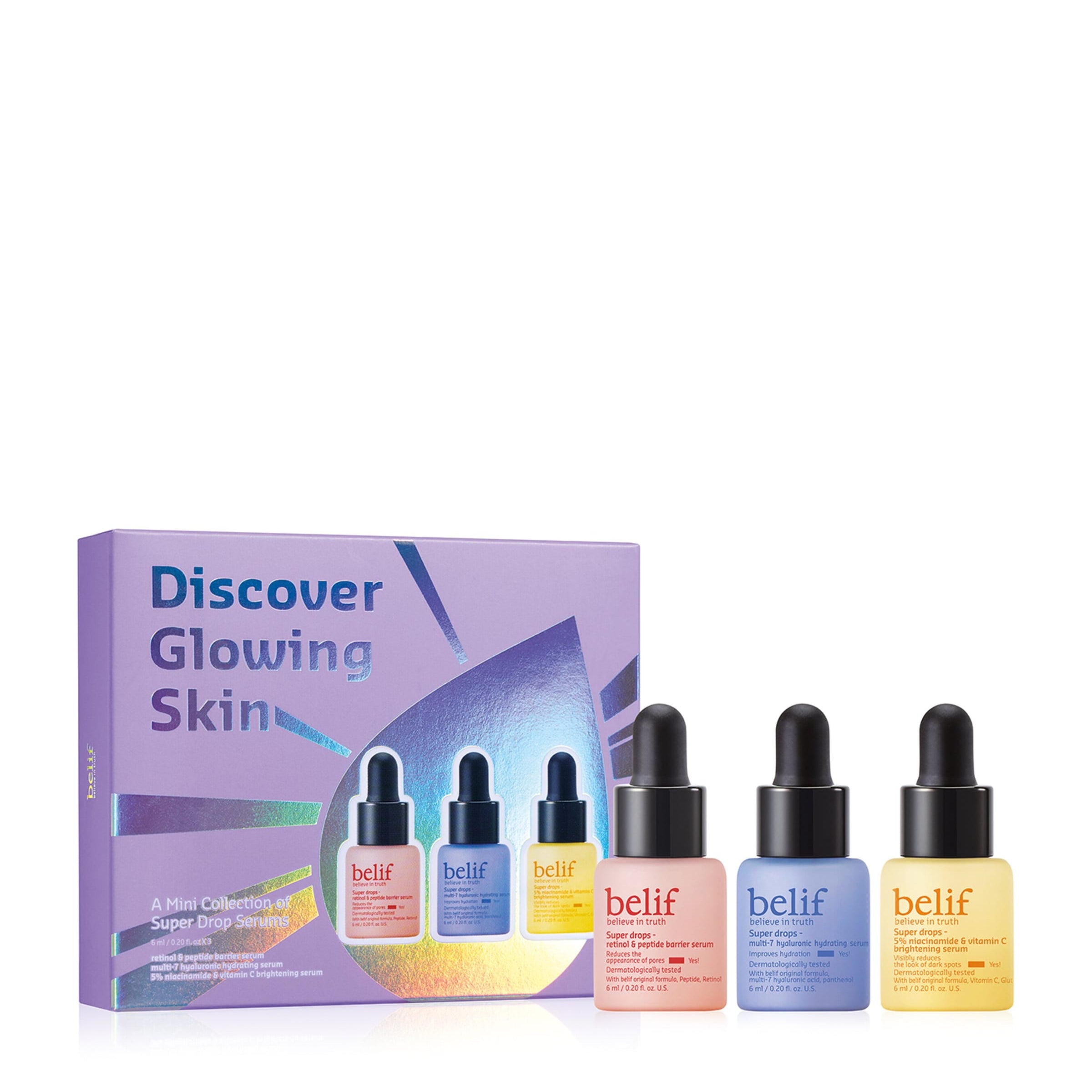 Belif Discover Glowing Skin Super Drops Serum Mini Kit (3 x 6ml)