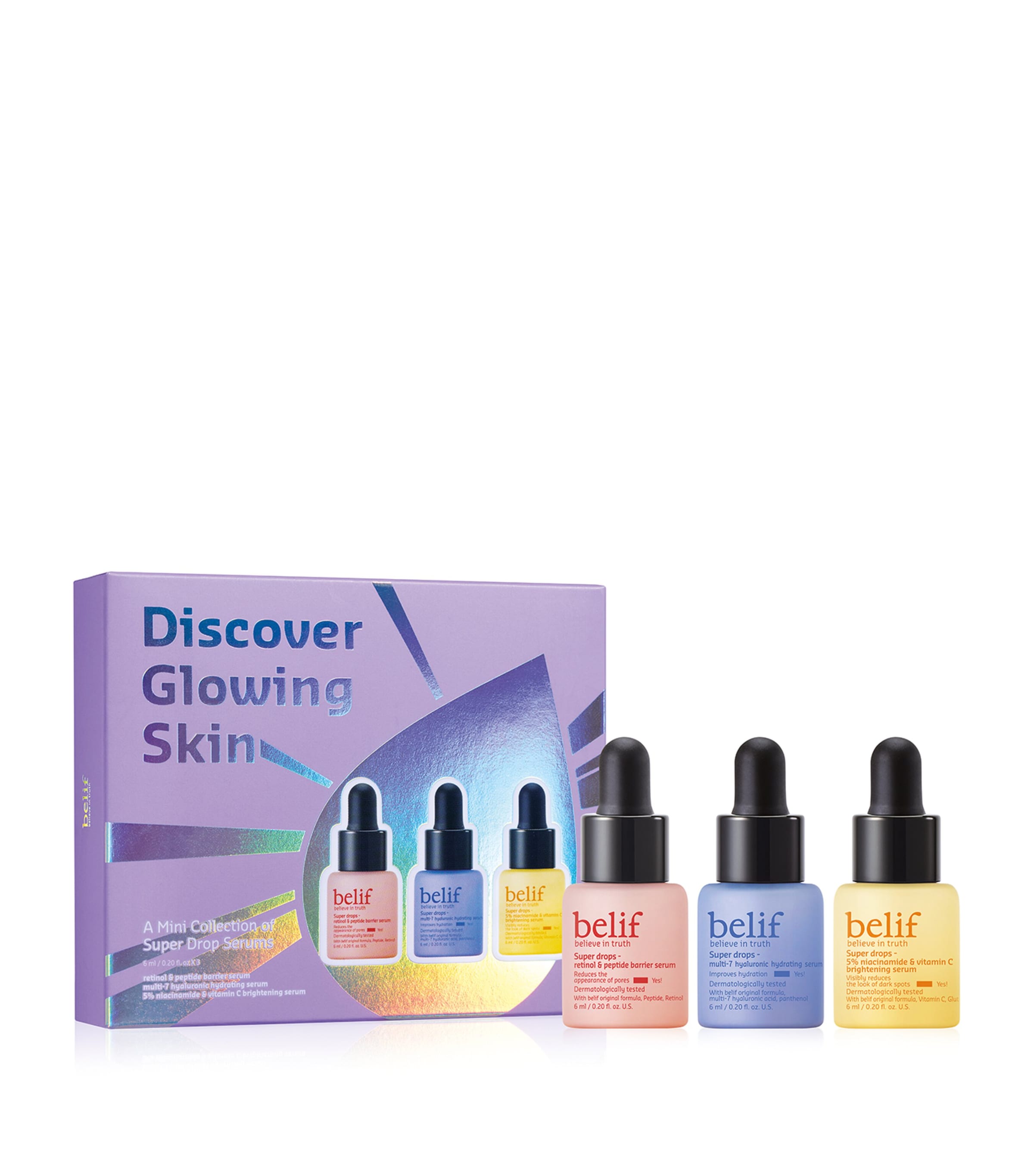 Belif Discover Glowing Skin Super Drops Serum Mini Kit (3 x 6ml)