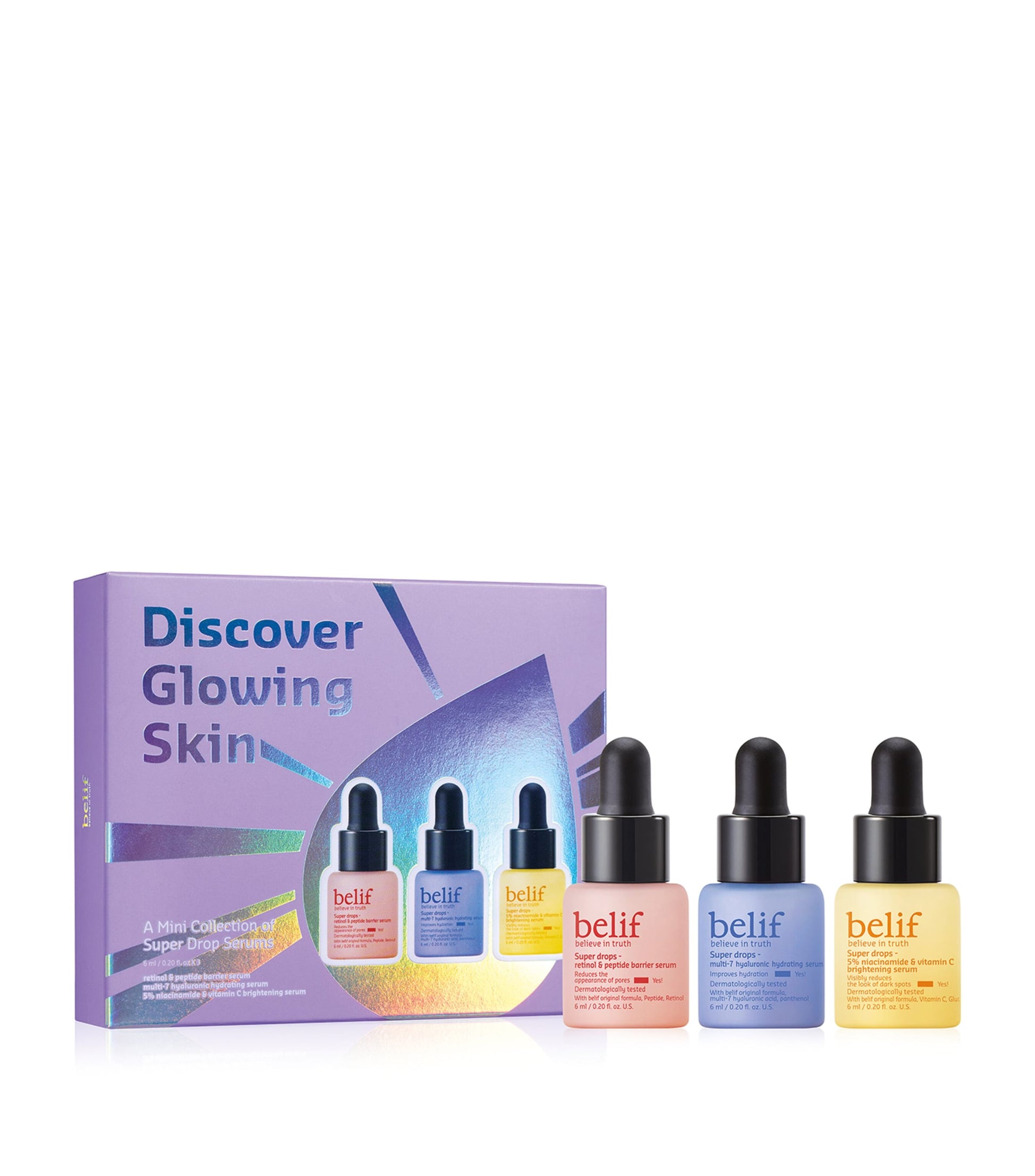 Belif Discover Glowing Skin Super Drops Serum Mini Kit (3 x 6ml)