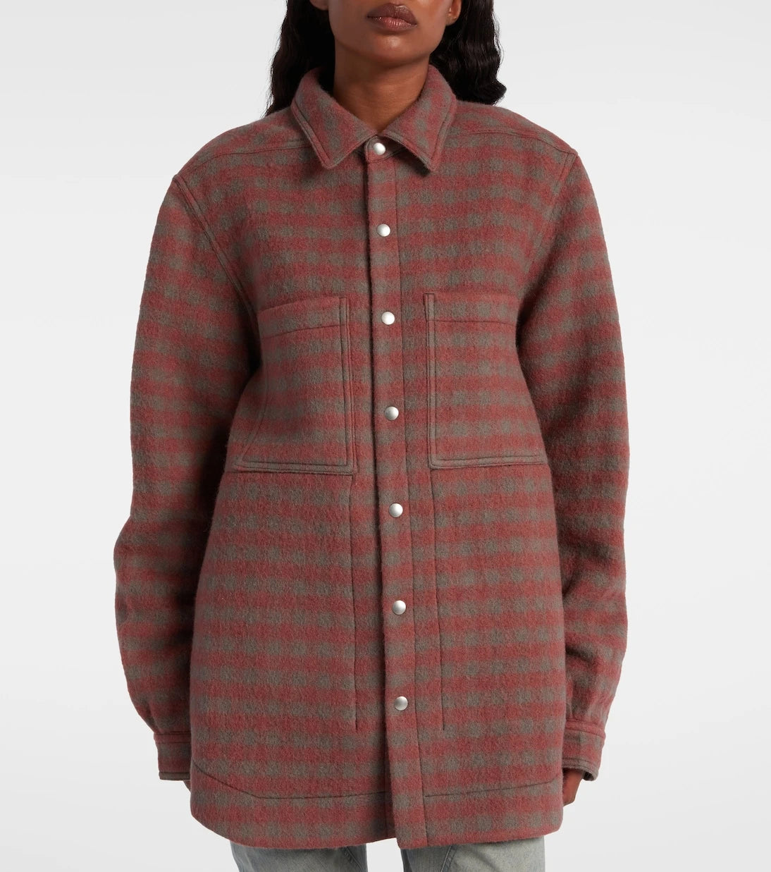 Rick Owens - Checked virgin wool overshirt