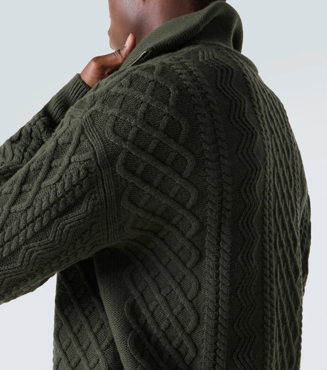 Loewe - Aran-knit wool half-zip turtleneck sweater