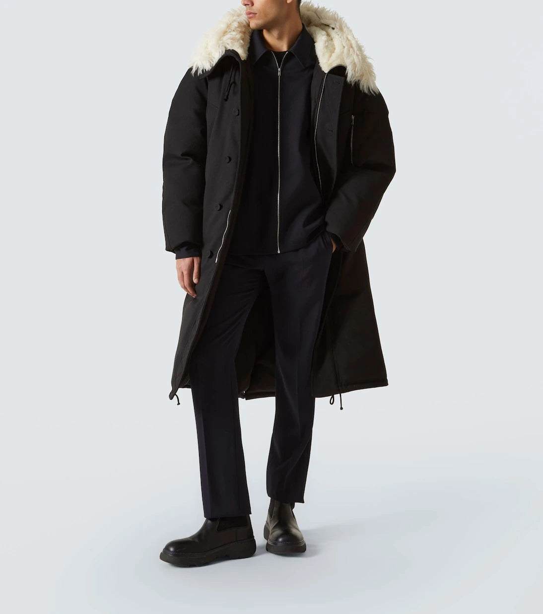 Jil Sander - Faux fur-trimmed down jacket