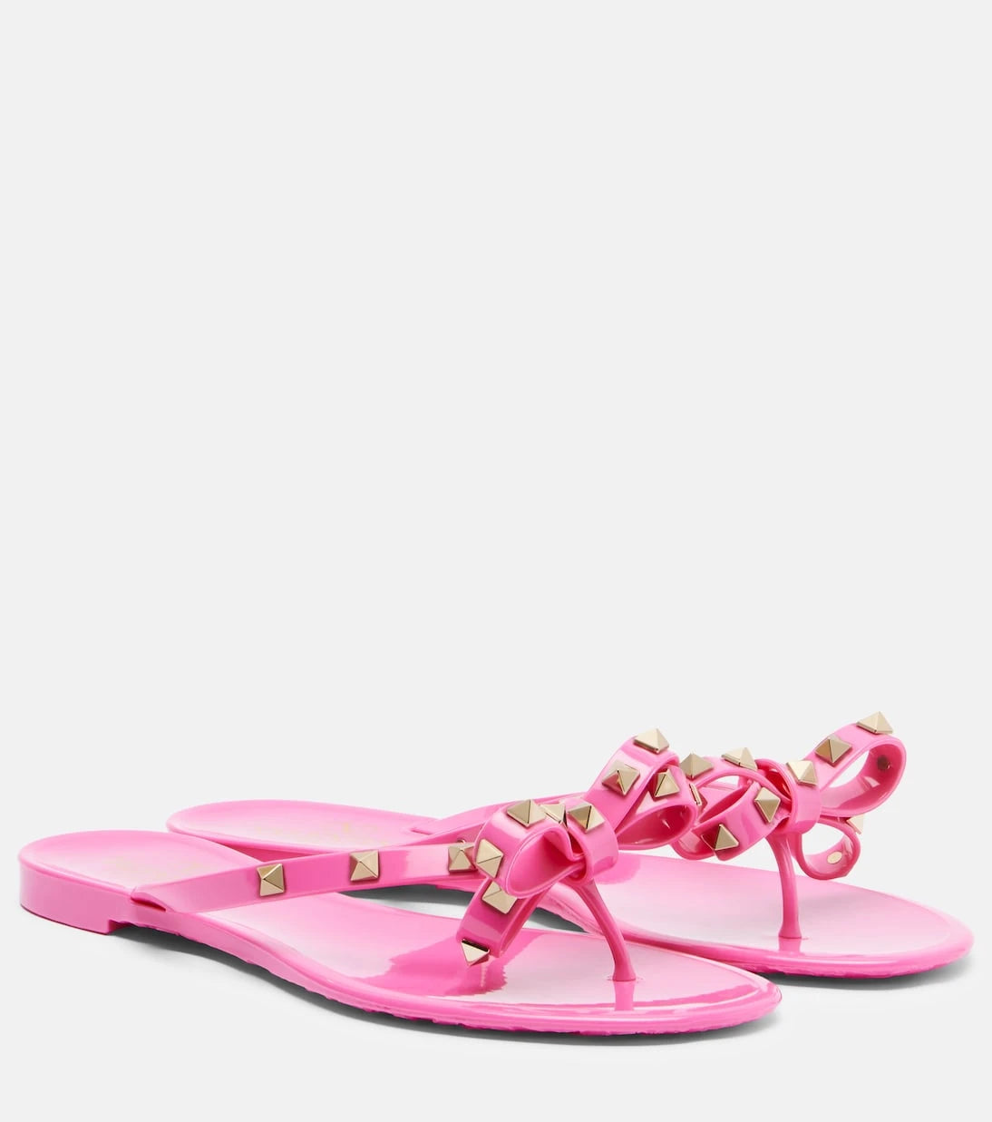 Valentino Garavani - Rockstud bow-detail thong sandals