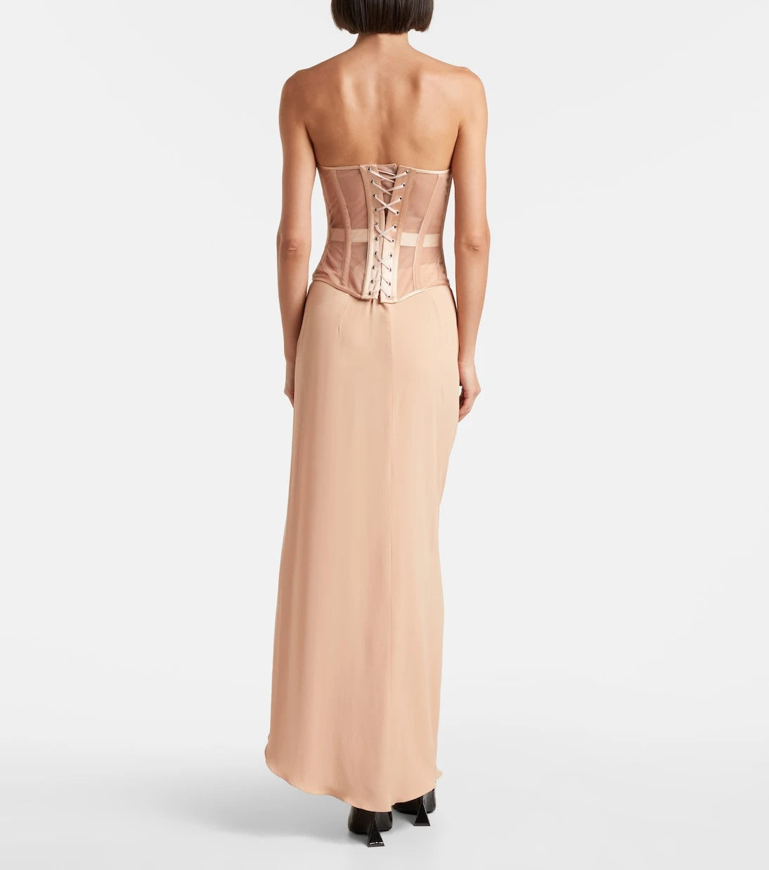 Mugler - re/edit paneled sheer bustier top