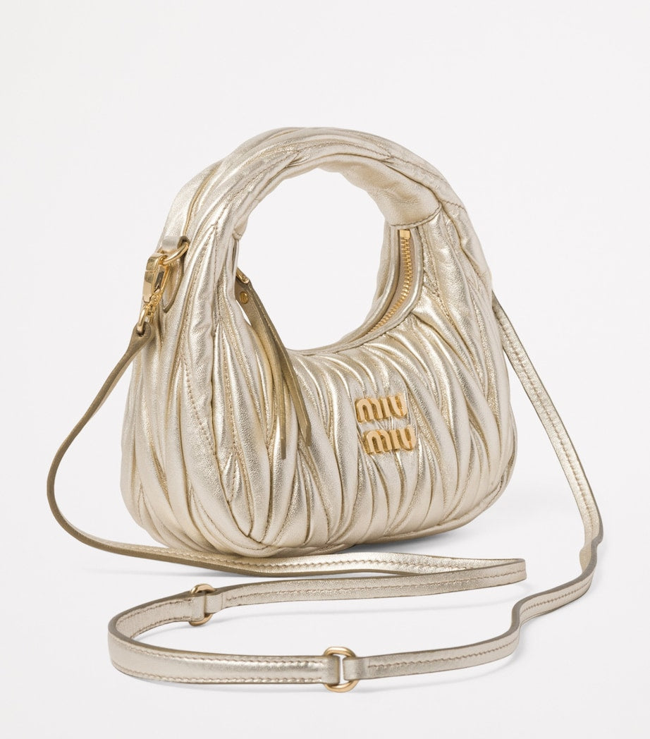 Metallic Mini Matelassé Leather Wander Top-Handle Bag