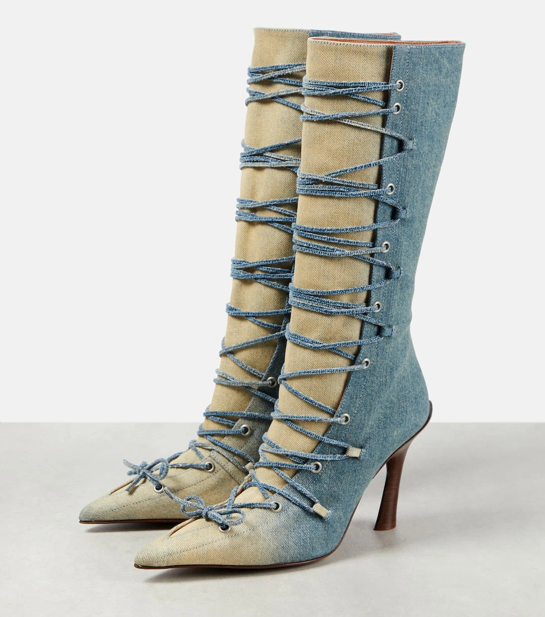 Acne Studios - Bitten denim knee-high boots