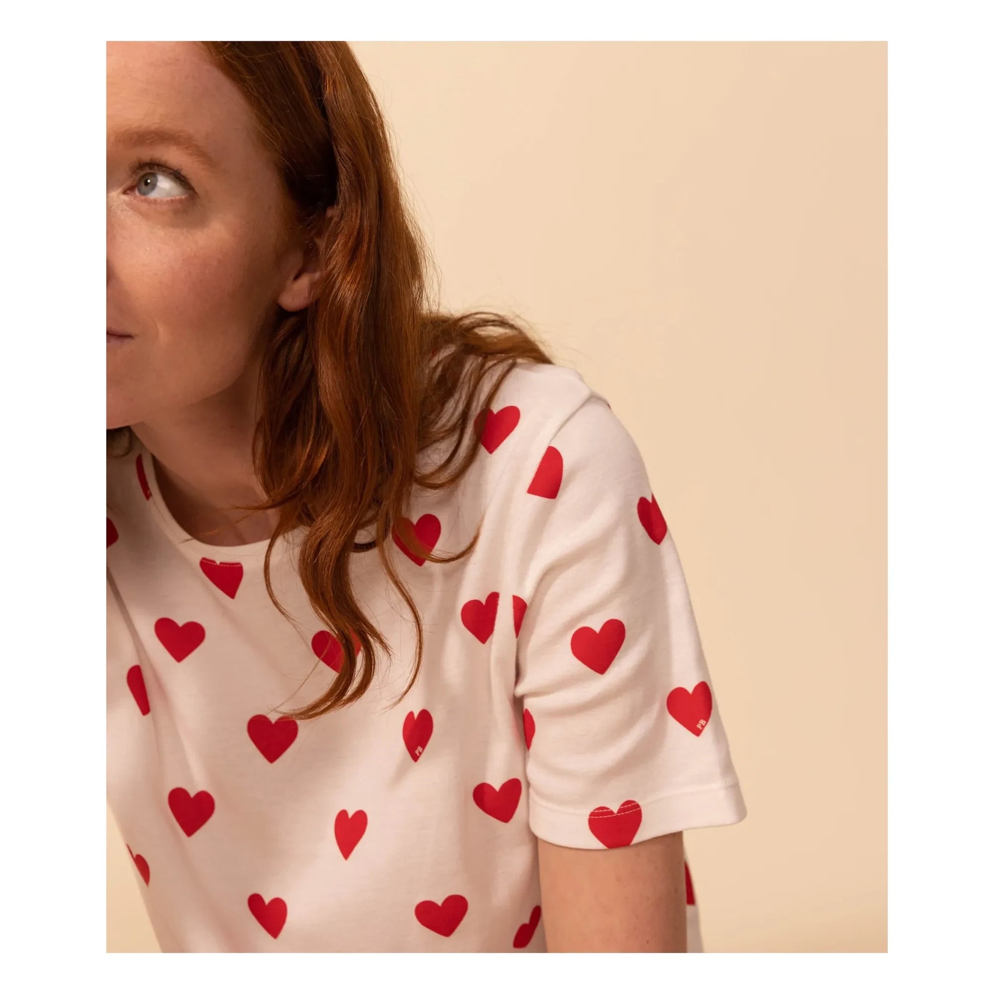 Petit Bateau - Pyjama Short Cœurs - Women's collection  | White