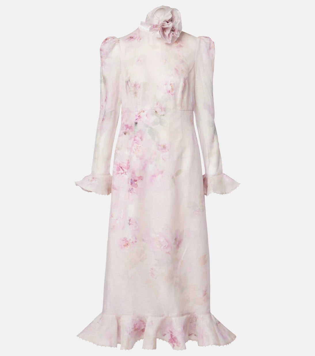 Zimmermann - Crush linen and silk midi dress