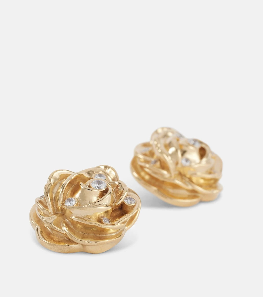 Magda Butrym - Floral embellished gold-plated earrings
