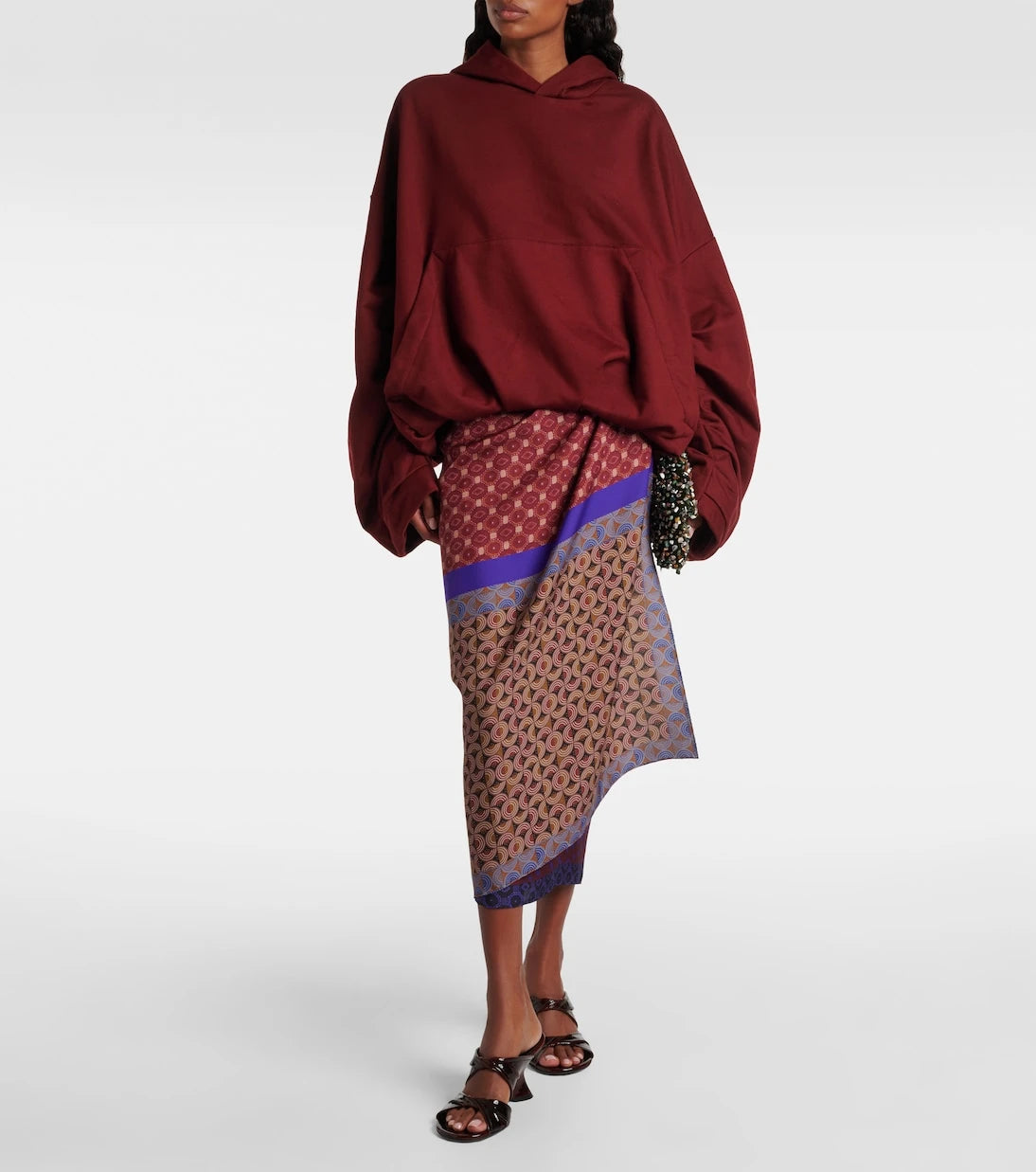 Dries Van Noten - 75 patent leather wedge mules