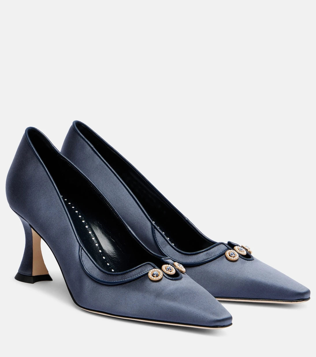Manolo Blahnik - حذاء أمالا 70 بكعب عالٍ ومزين بالساتان