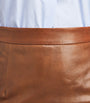 Brown Lambskin Midi Skirt