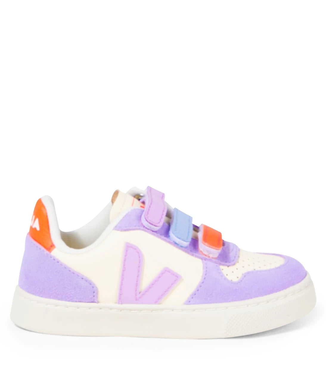 Veja Kids - V-10 suede-trimmed leather sneakers