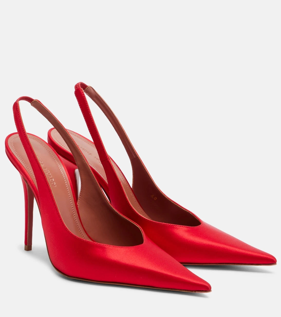 Amina Muaddi - Anok satin slingback pumps