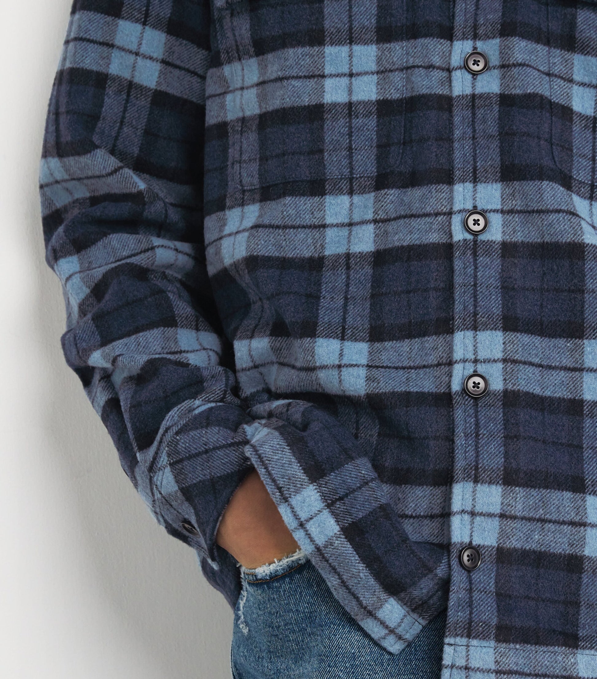 SAMSOE SAMSOE Blue Check Overshirt