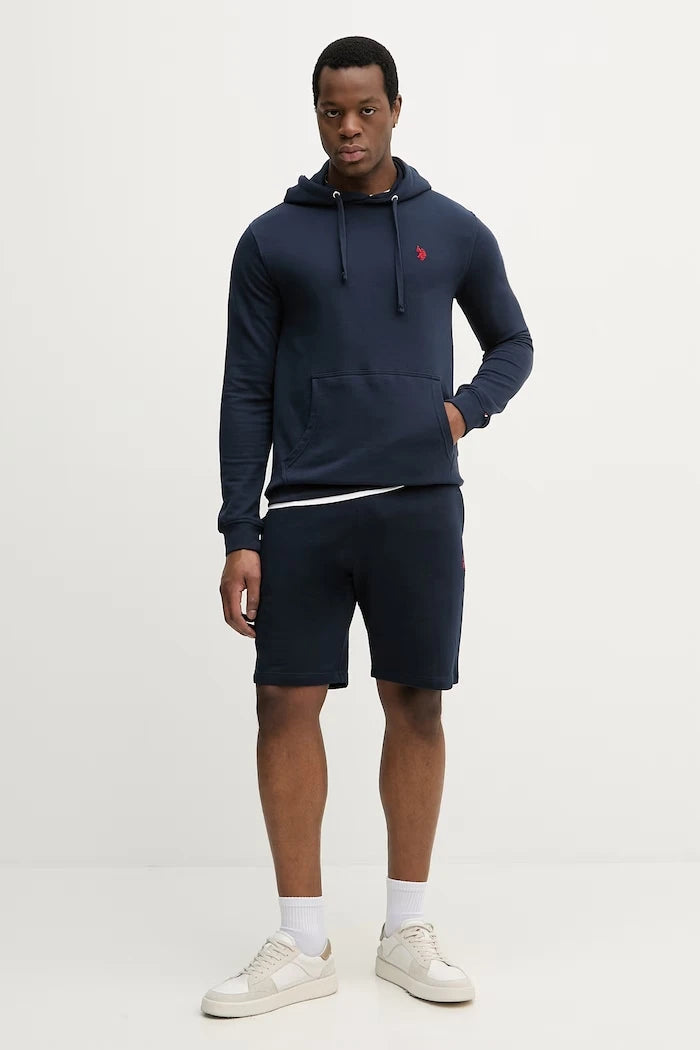 U.S. Polo Assn. pamuklu erkek kapüşonlu sweatshirt DHM LB