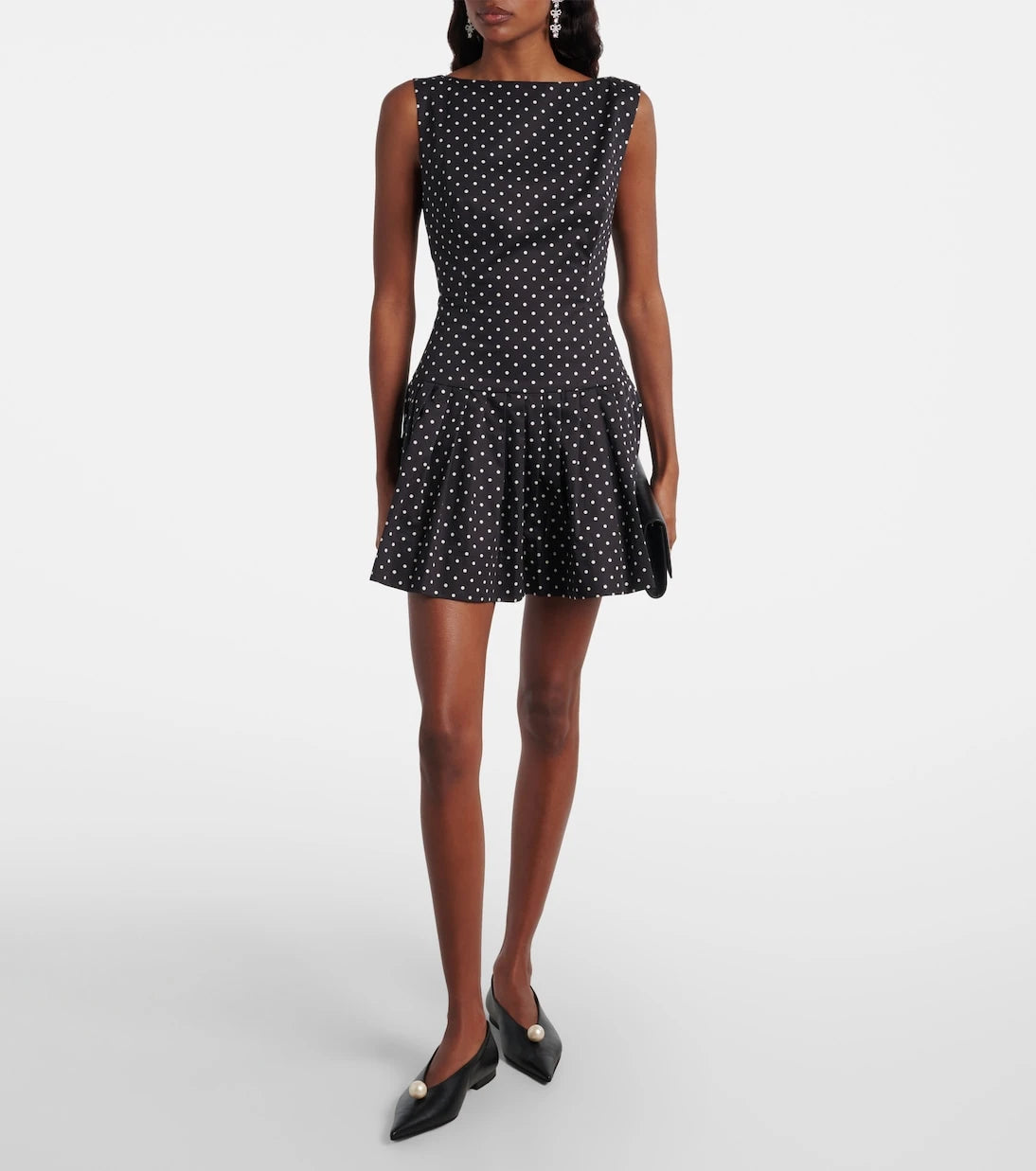 Same - Polka-dot cotton poplin minidress