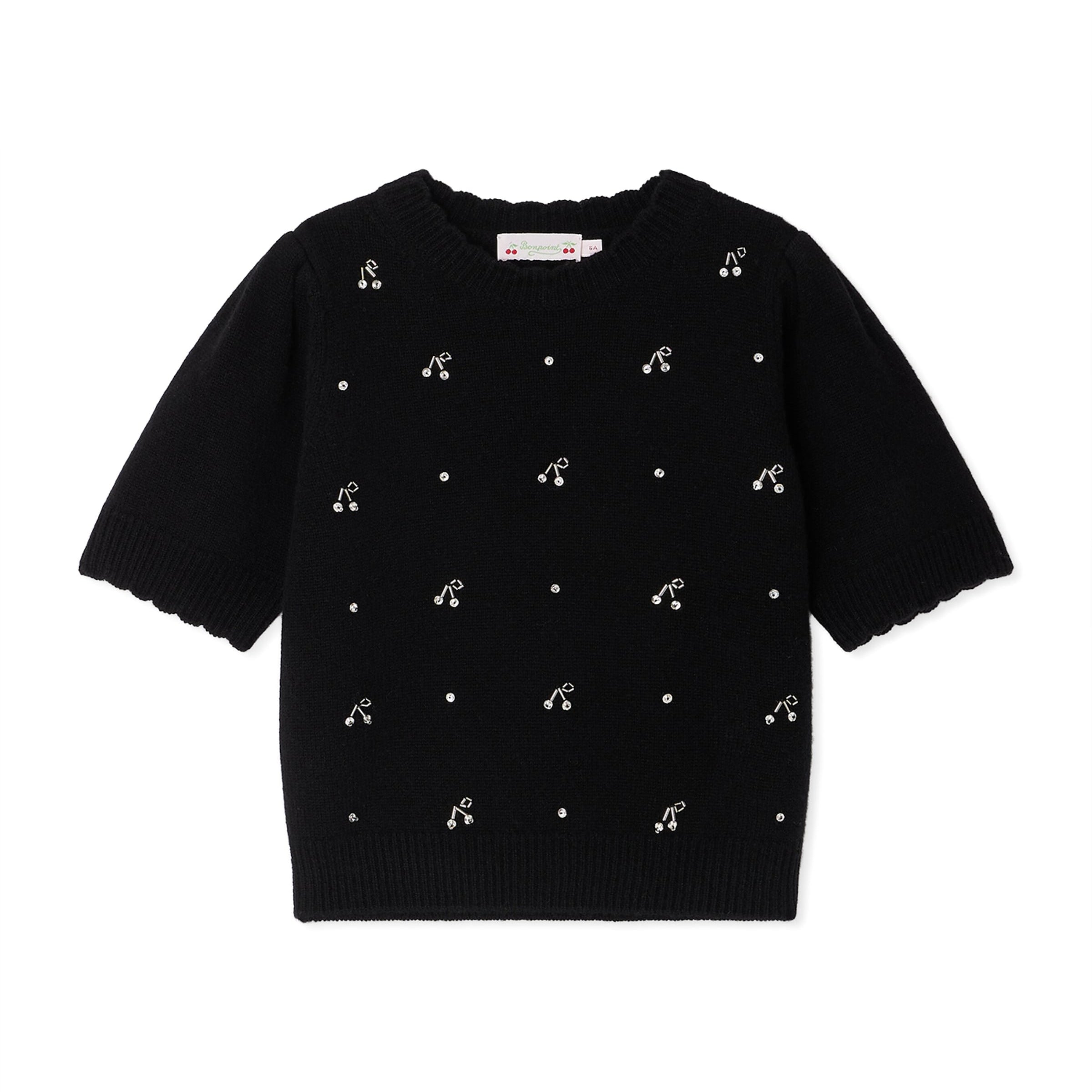 Wool-Cashmere Short-Sleeve Sweater (4-8 Years)