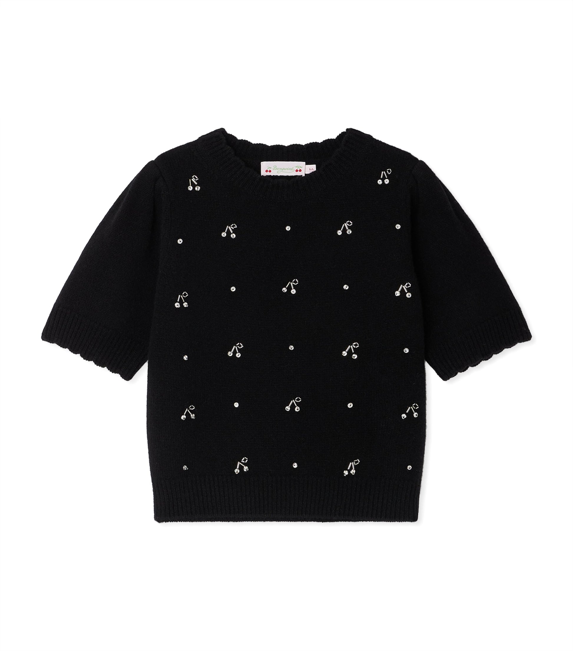 Wool-Cashmere Short-Sleeve Sweater (4-8 Years)