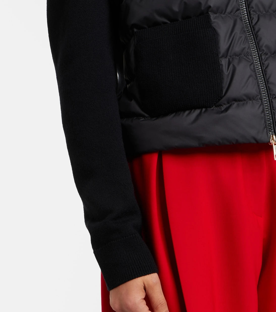 Moncler - Down-paneled virgin wool cardigan