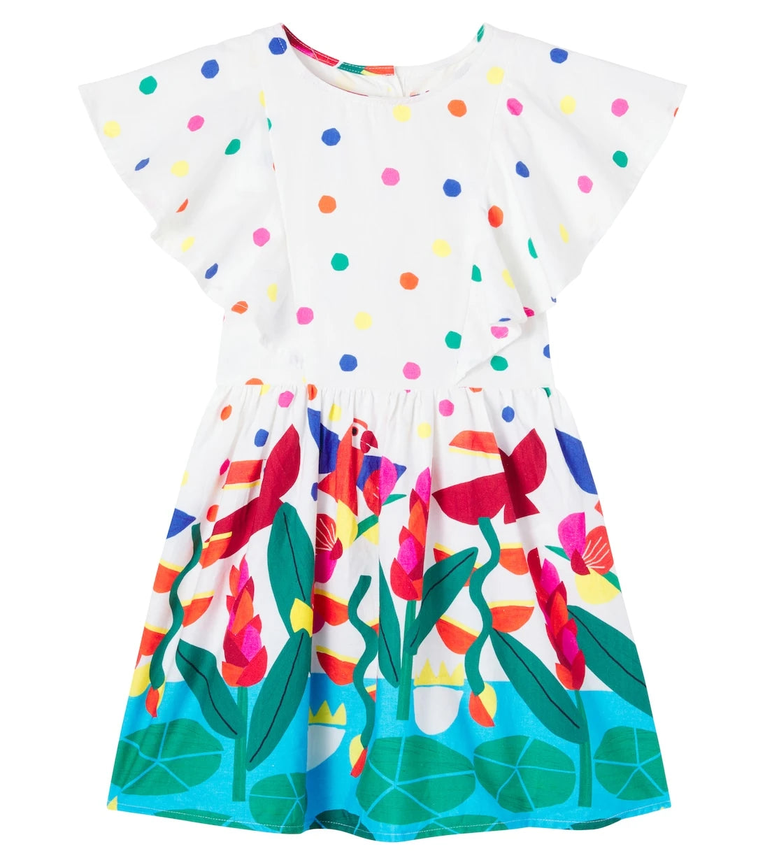 Fábula - Rainha das Águas printed cotton dress