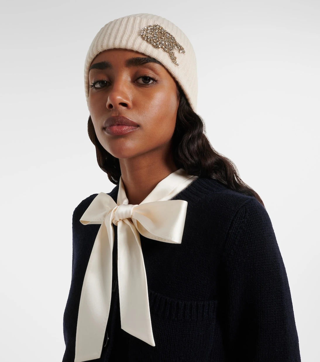 Erdem - Embellished cashmere beanie