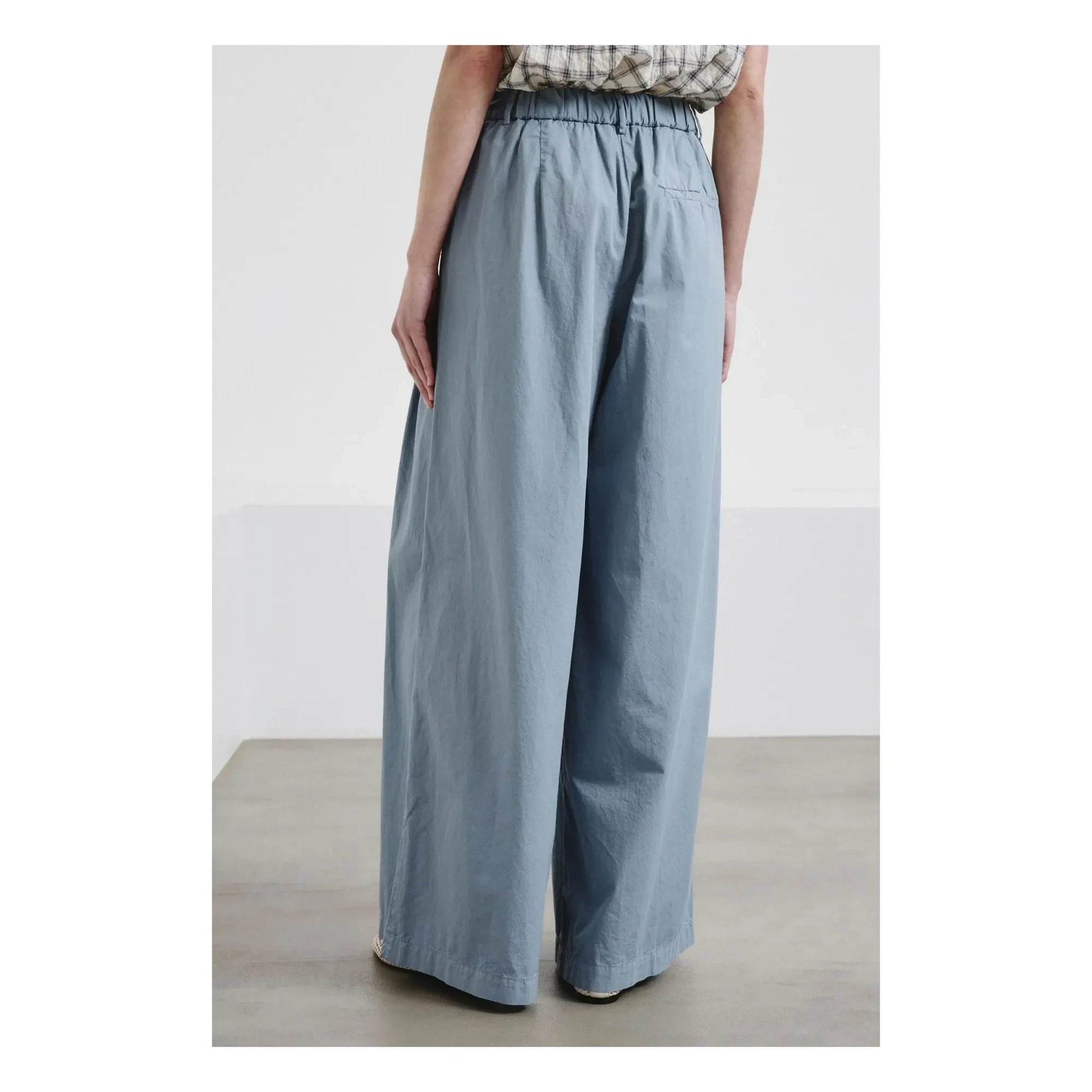 Pomandère - Cotton Gabardine Pants | Grey blue