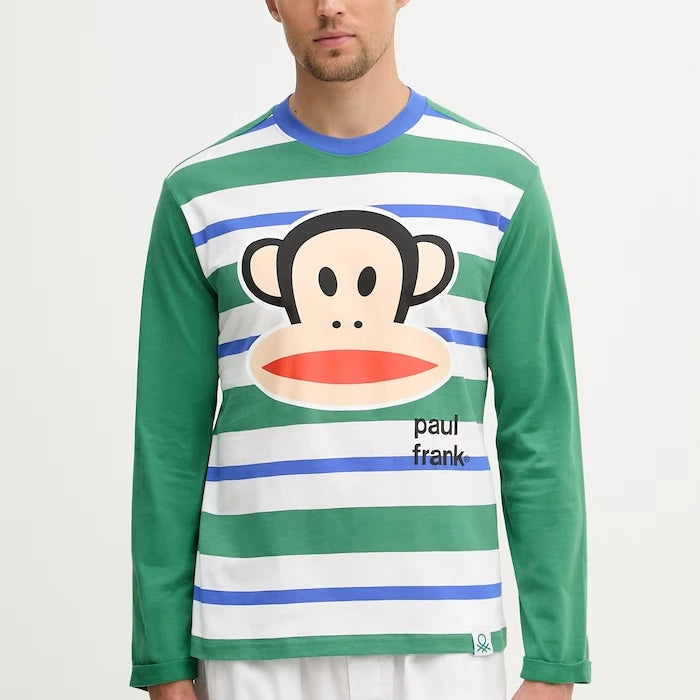 United Colors of Benetton erkek uzun kollu pamuklu pijama üstü