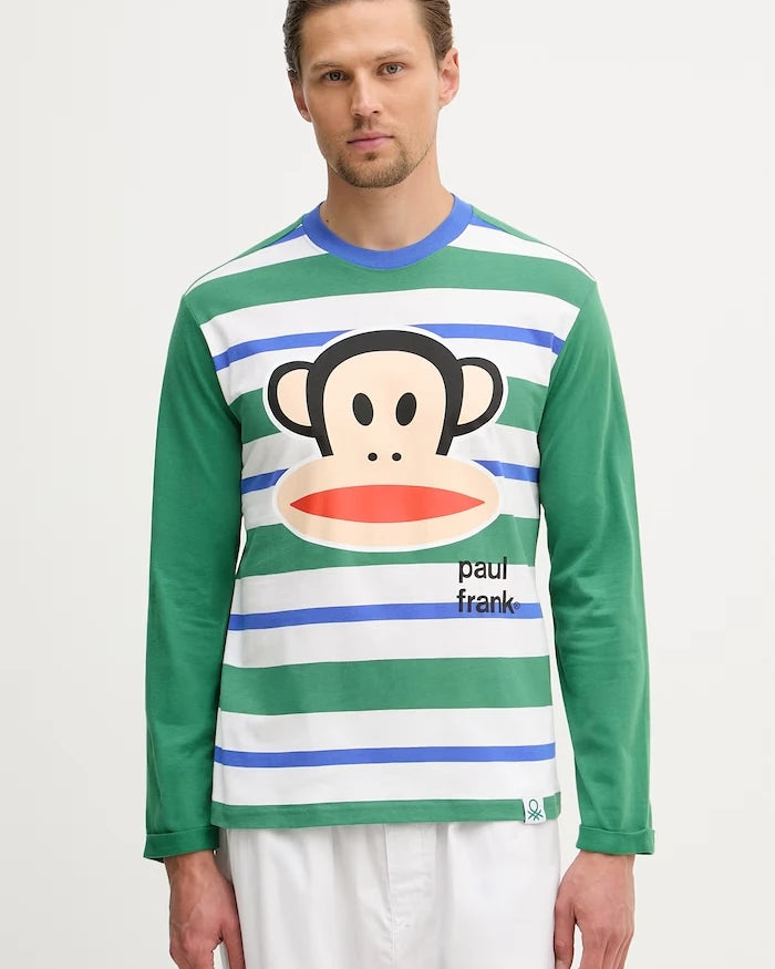 United Colors of Benetton erkek uzun kollu pamuklu pijama üstü