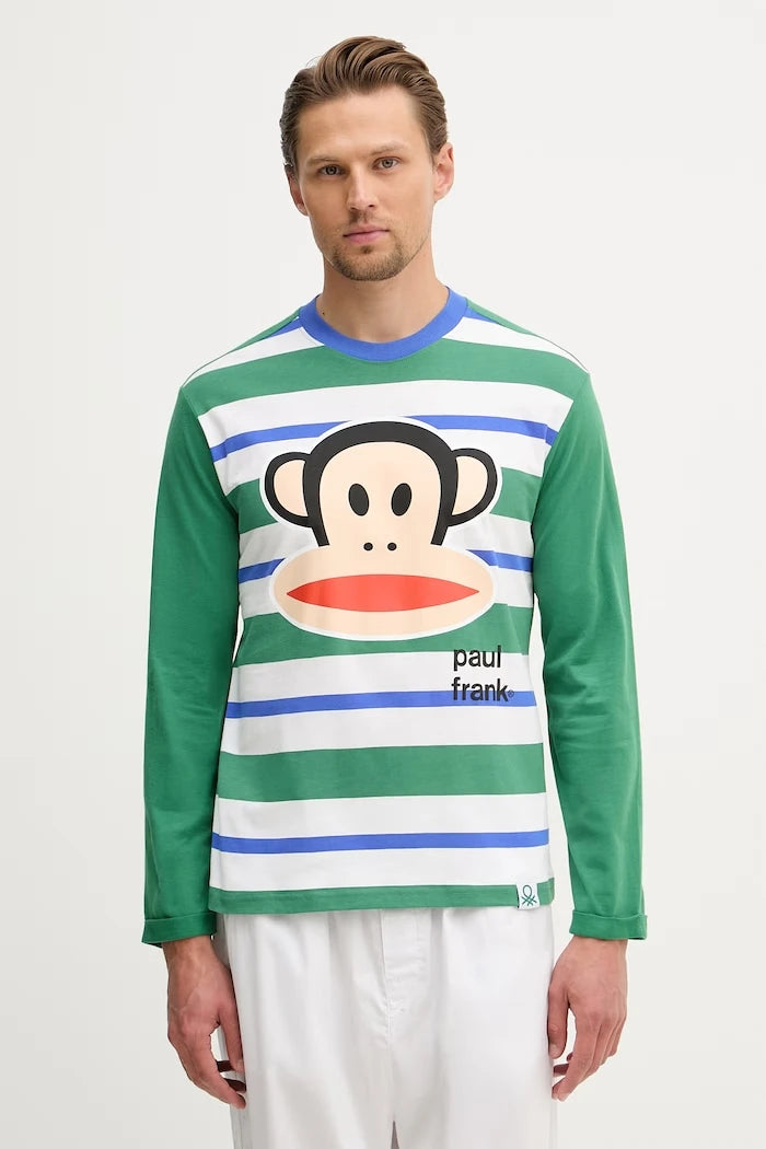 United Colors of Benetton erkek uzun kollu pamuklu pijama üstü