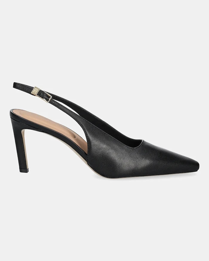 Кожени обувки с тънък ток Tommy Hilfiger SQUARED TOE HIGH HEEL SLINGBACK