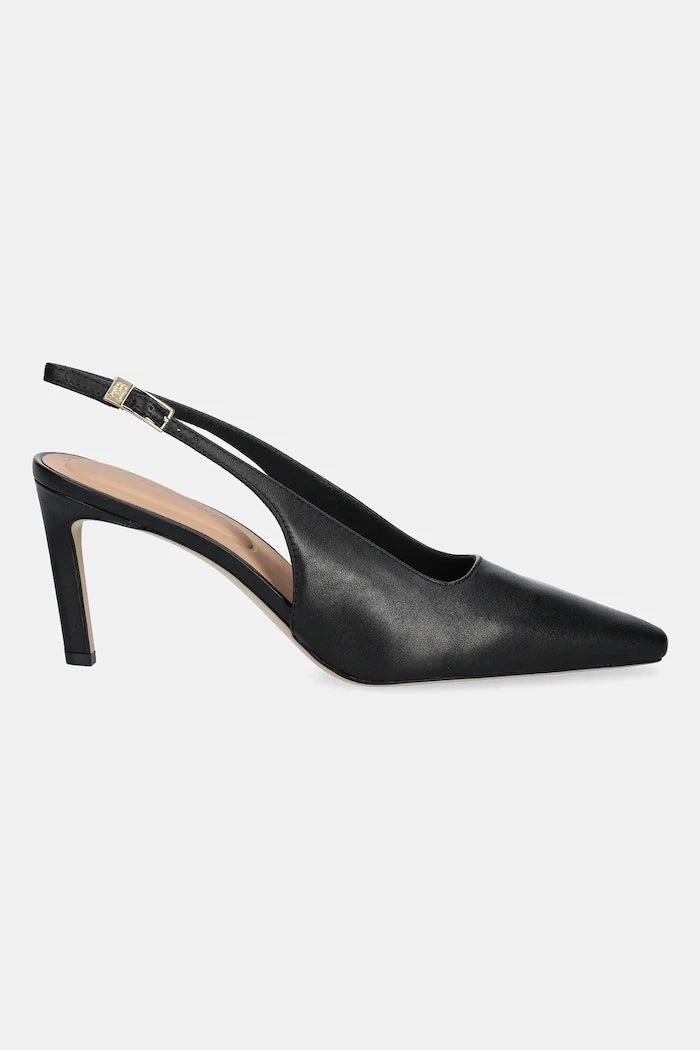 Кожени обувки с тънък ток Tommy Hilfiger SQUARED TOE HIGH HEEL SLINGBACK