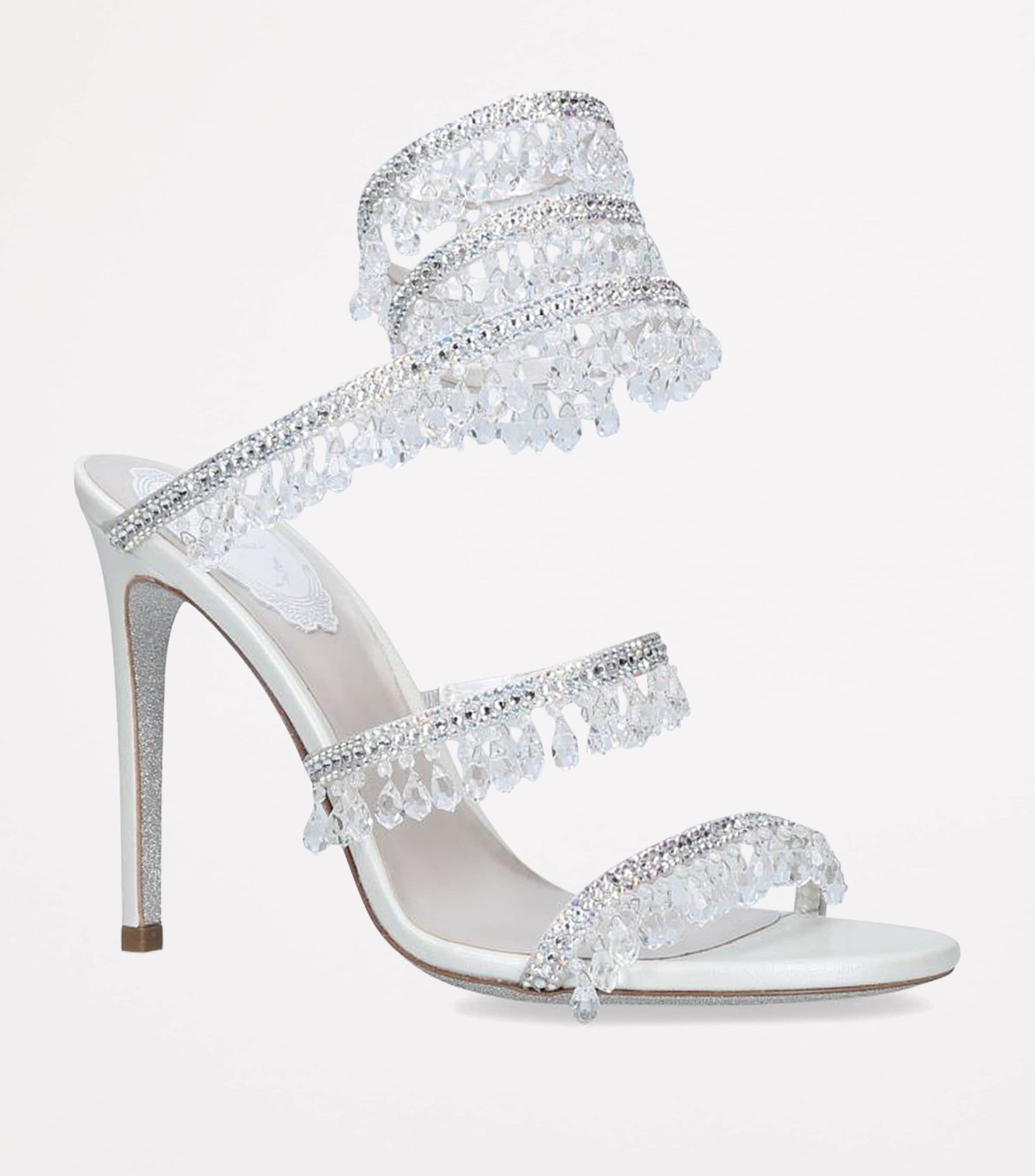 Grey Satin Chandelier Sandals 105