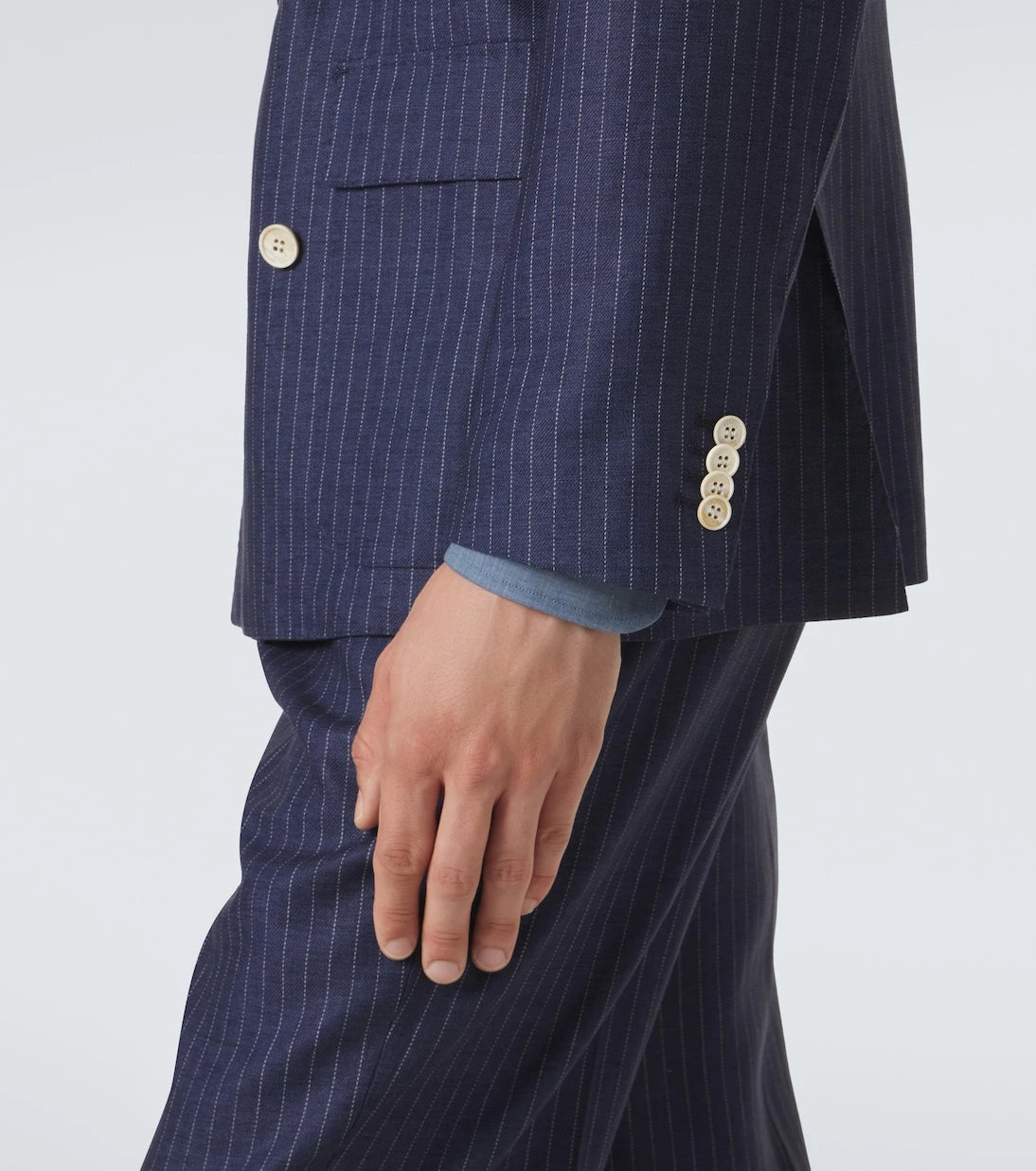 Dunhill - Pinstripe double-breasted linen blazer