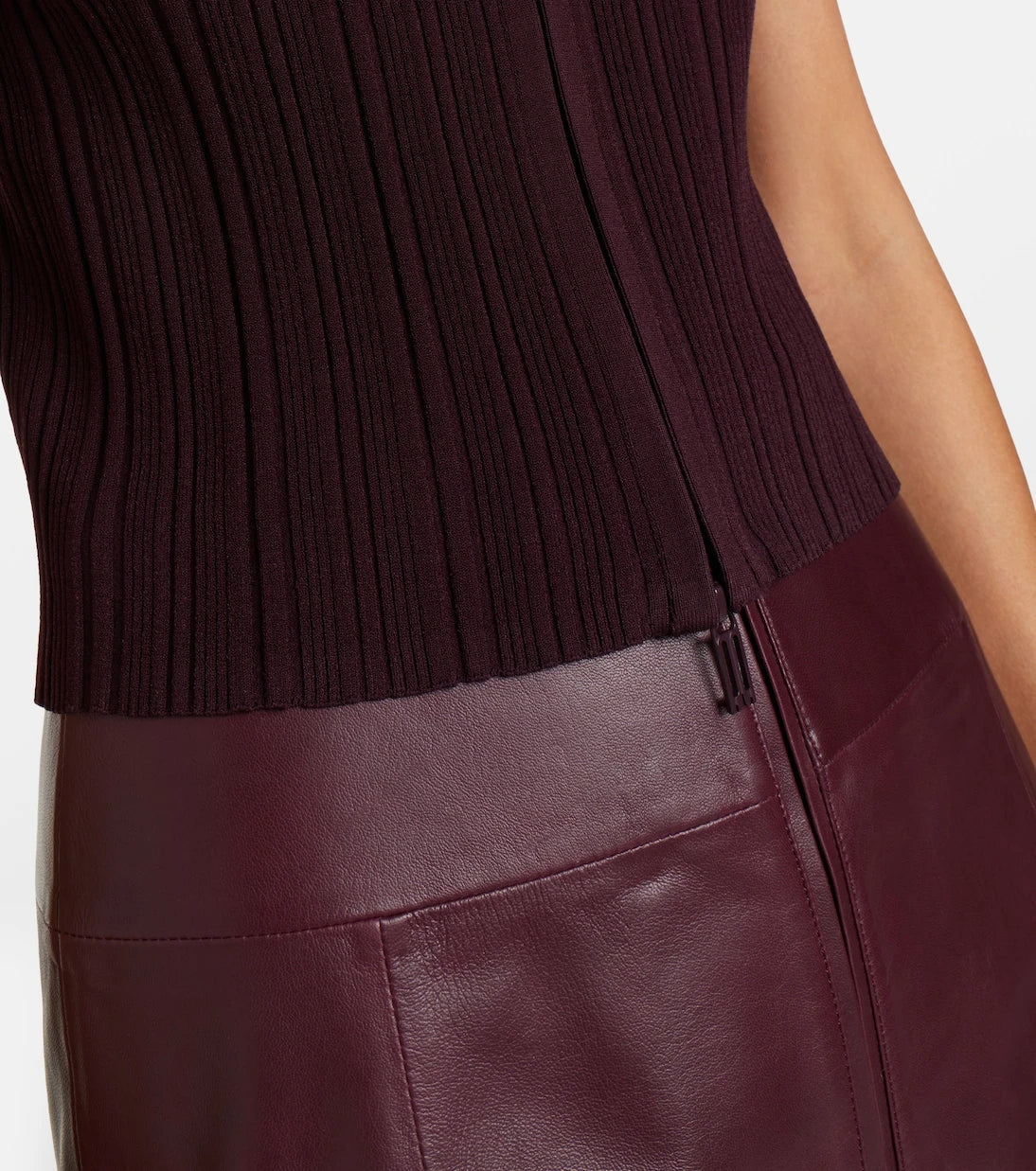 Victoria Beckham - Ribbed-knit zip-up top