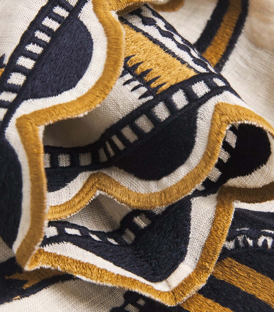 Eres Nude Linen Medallion Kaftan