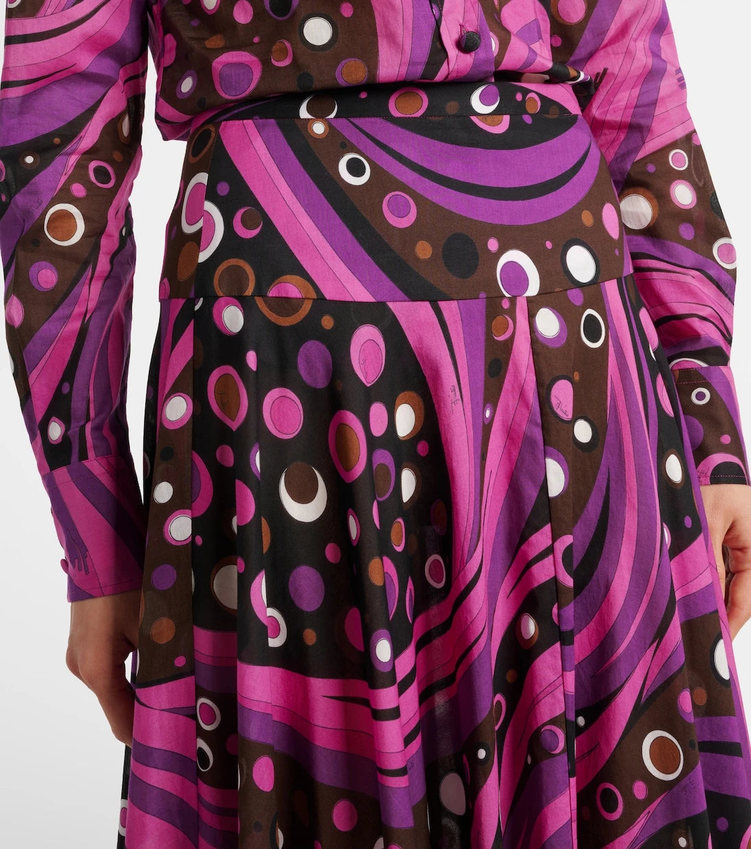 Pucci - تنورة فونتاني ماكسي من الموسلين القطني