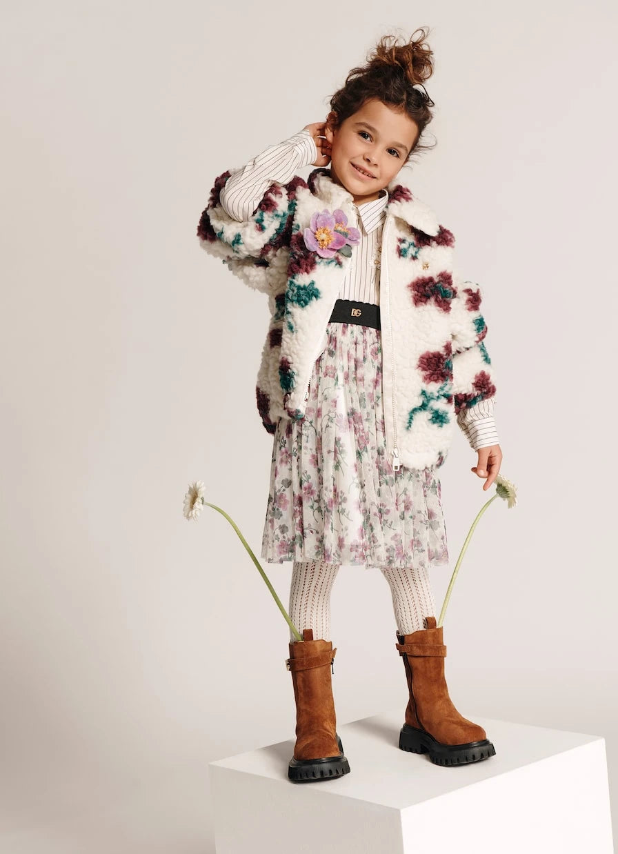 Dolce&Gabbana Kids - سترة تيدي بنقشة الأزهار