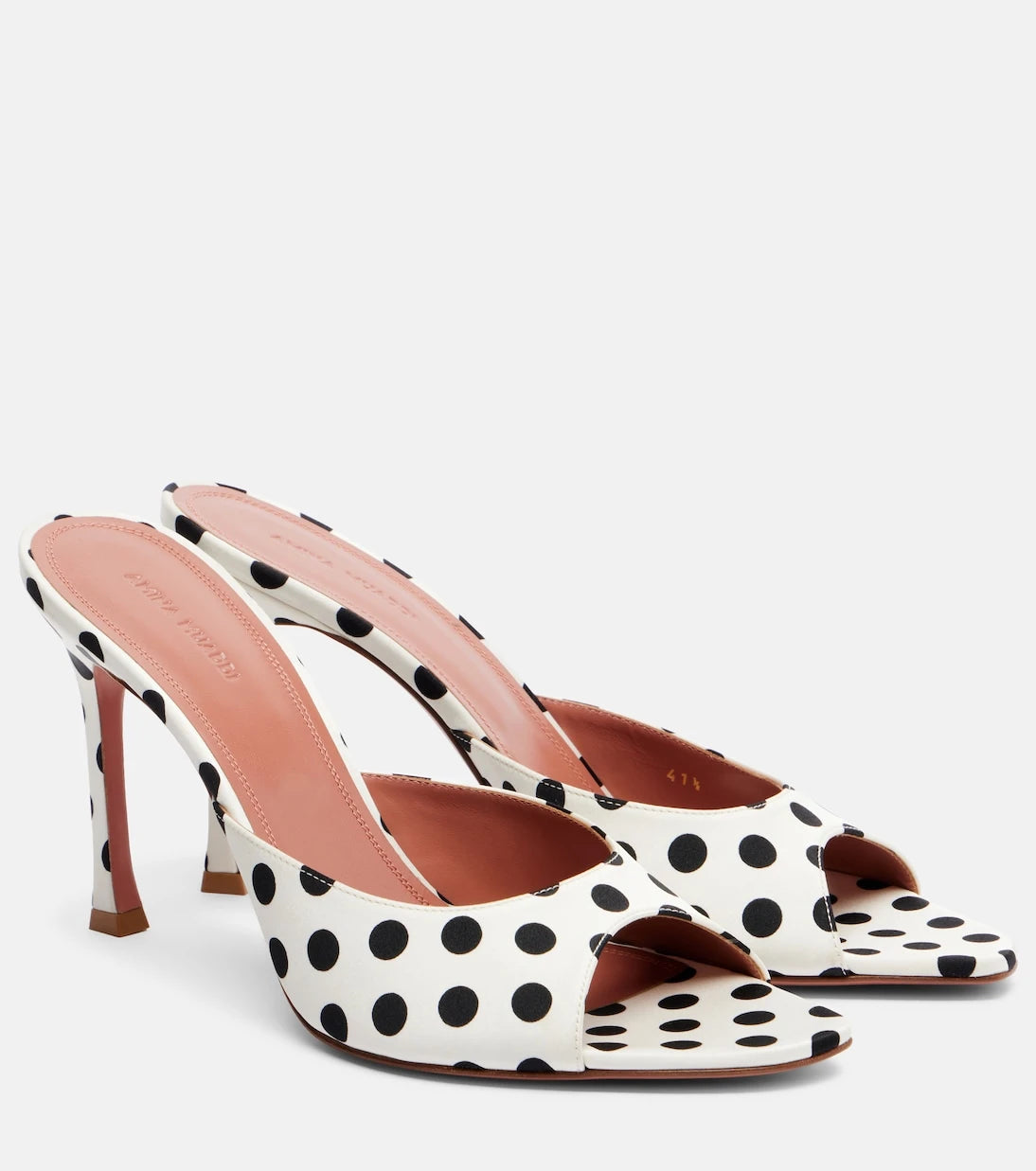 Amina Muaddi - Alexa polka-dot satin mules