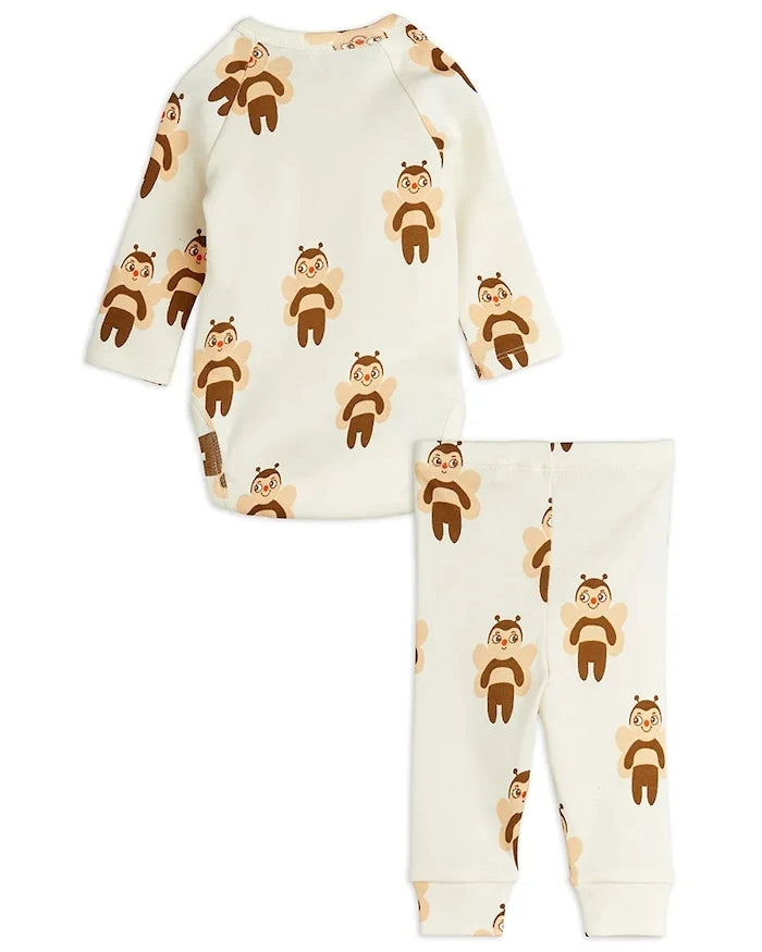 Бебешки памучен комплект Mini Rodini Bees