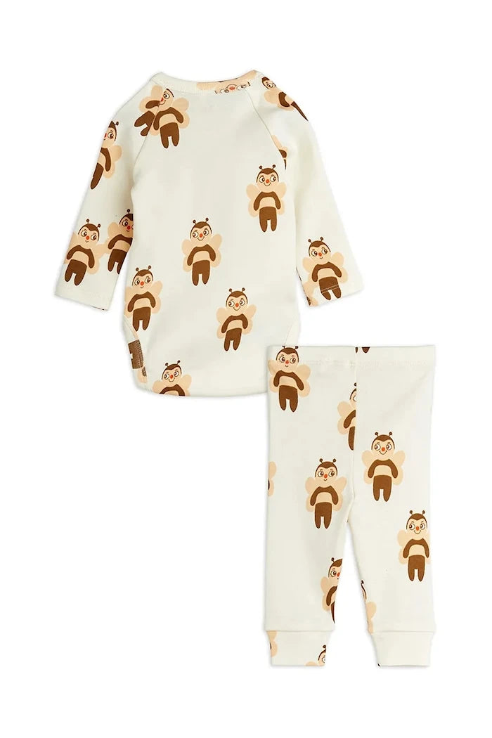 Бебешки памучен комплект Mini Rodini Bees