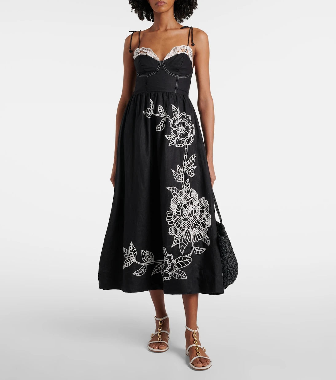 Farm Rio - Linen lace midi dress