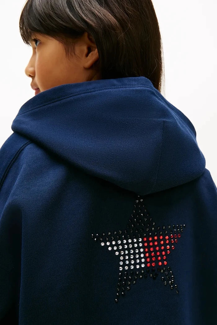 Pamuklu çocuk kapüşonlu Tommy Hilfiger sweatshirt