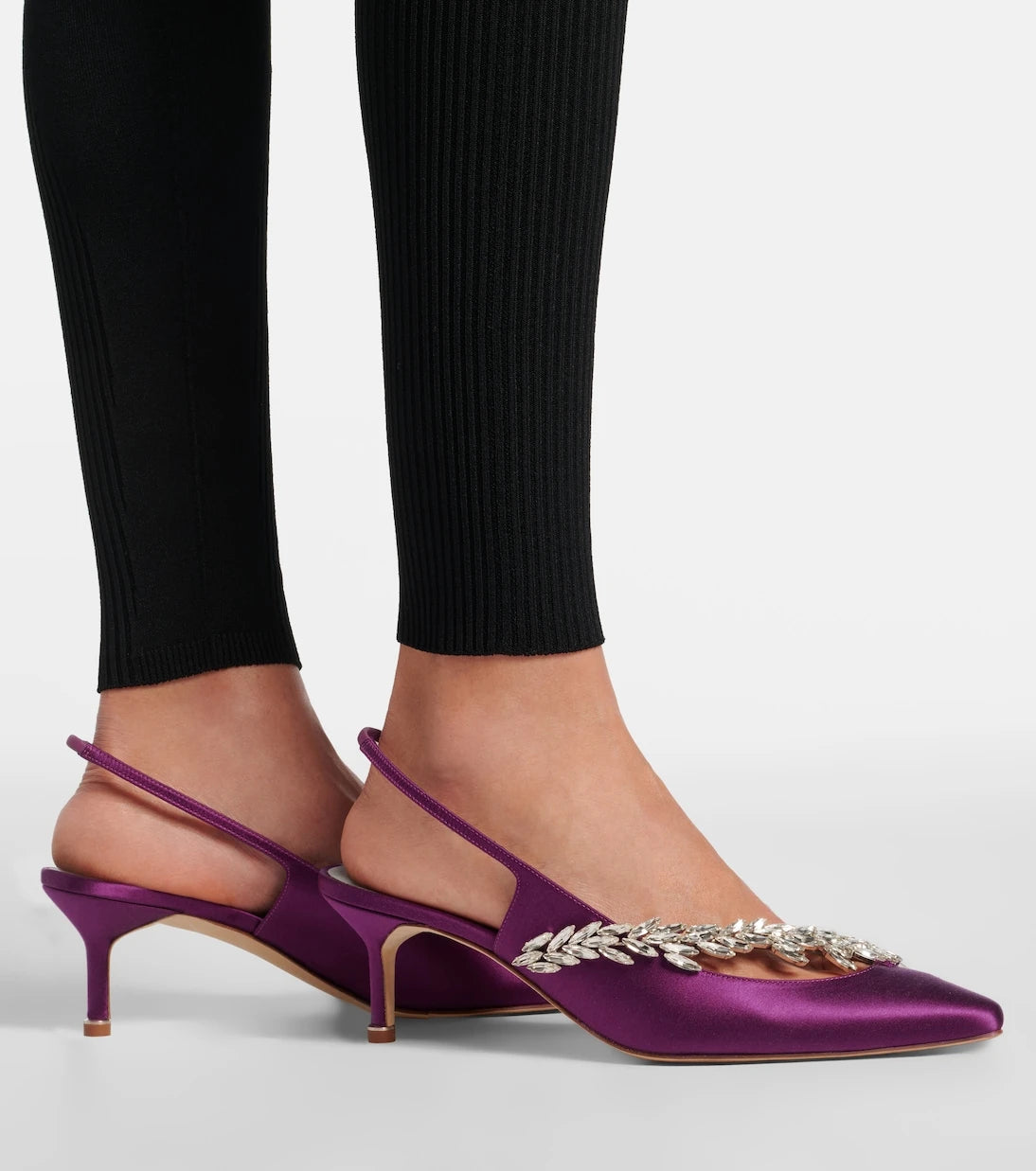 Balenciaga - x Manolo Blahnik satin slingback pumps
