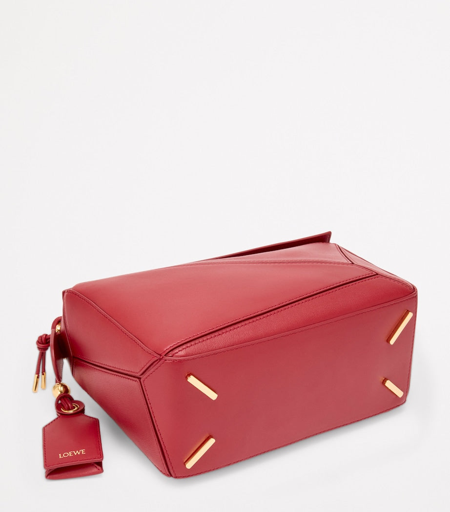 Red Small Leather Featherlight Puzzle Top-Handle Bag