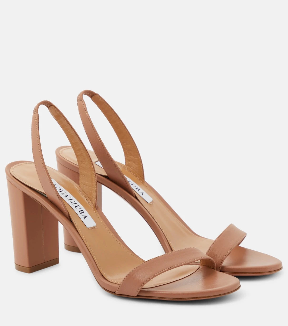 Aquazzura - So Nude leather slingback sandals