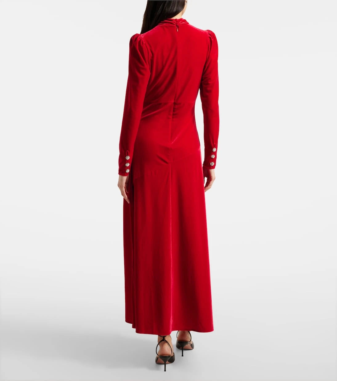 Ganni - Velvet jersey midi dress