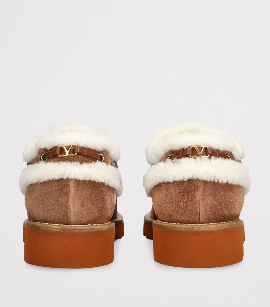 Valentino Garavani Brown Suede Palm Avenue Boat Shoes