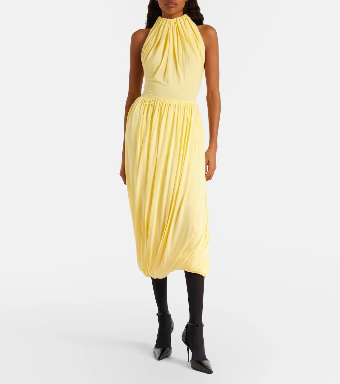 Alaïa - فستان ميدي من الجيرسيه بتصميم مثني