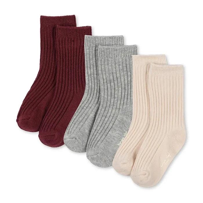 Детски памучни чорапи Konges Sløjd 3 PACK RIB SOCKS